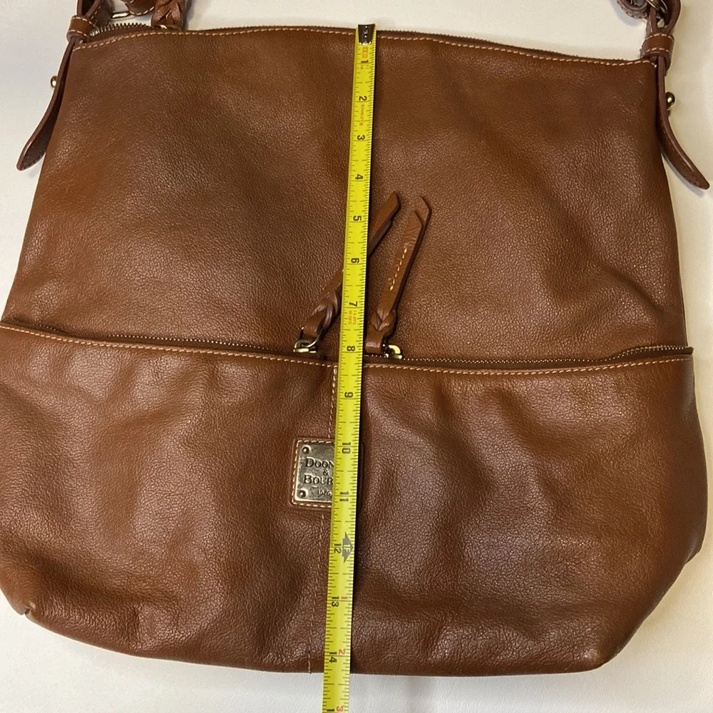 Vintage Dooney & Bourke Large Dillen Sac Hobo Brown Leather Purse Shoulder Bag